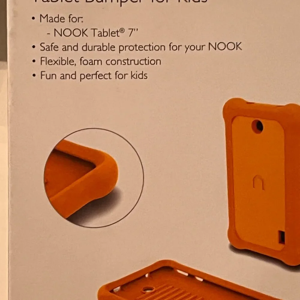 Barnes & Noble Nook Tablet Bumper for Kids 7-Inch Orange (NEW/e/x)‎
